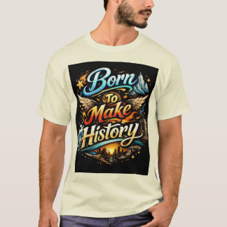 Born To Make History Motivational Typography T-Shirt