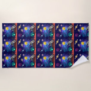 BORN TO ORBIT BEACH TOWEL