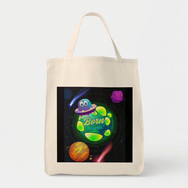 Born to orbit  tote bag (Front)
