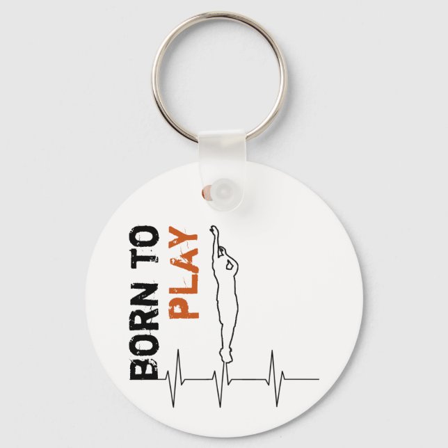 Born to play basketball key ring (Front)