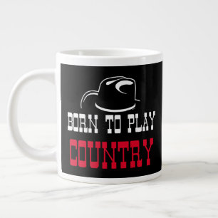 Born to play country large coffee mug