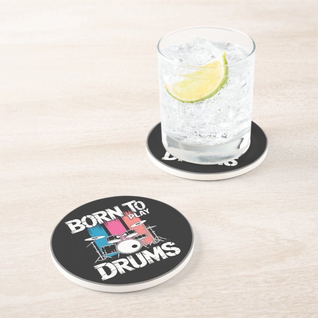 Born To Play Drums Coaster (Side)