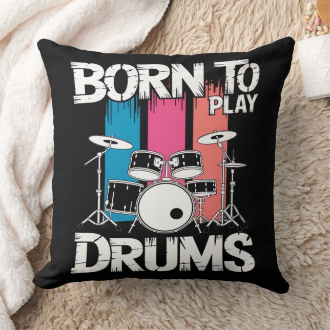 Born To Play Drums Cushion (Blanket)