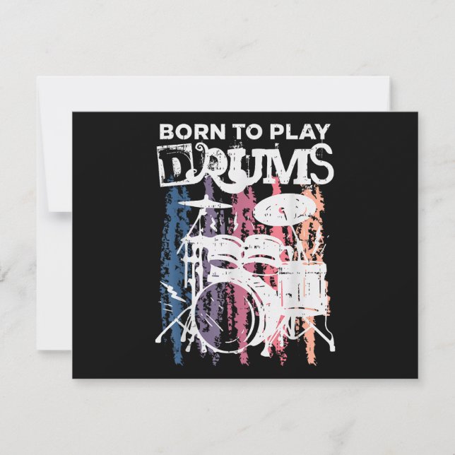 Born To Play Drums Drumming Rock Music Band Drumme (Front)