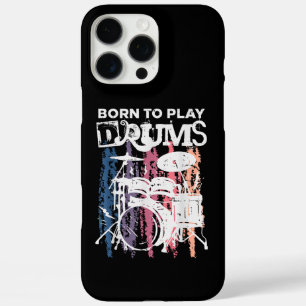 Born To Play Drums Drumming Rock Music Band Drumme iPhone 16 Pro Max Case