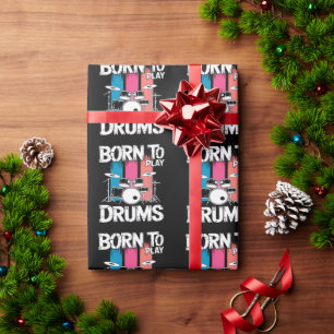 Born To Play Drums Wrapping Paper