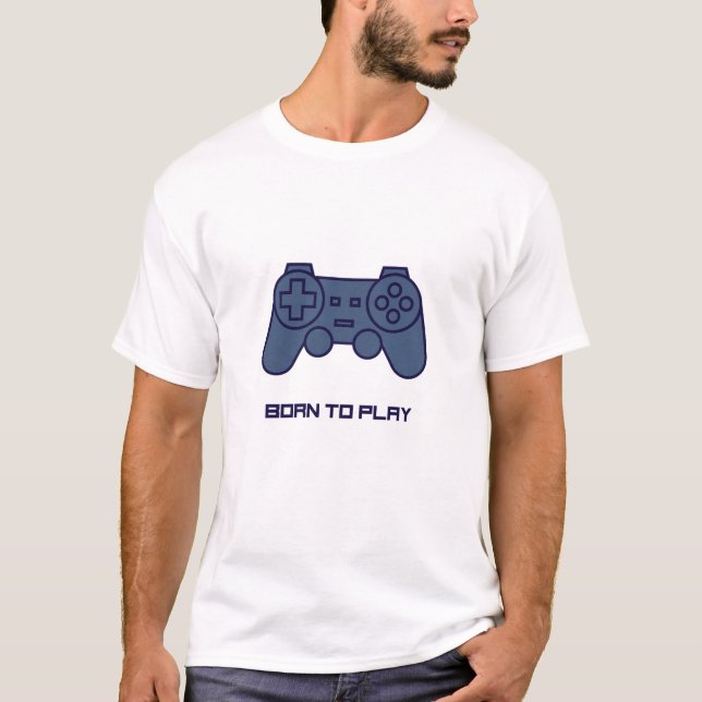 Born To Play Gradient Gamepad Art T-Shirt (Front)