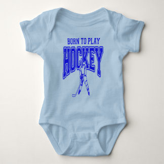 Born to Play Hockey (blue) Baby Bodysuit