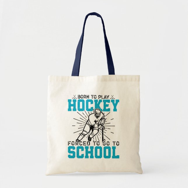 Born To Play Hockey Colourful Birthday Present Coo Tote Bag (Front)