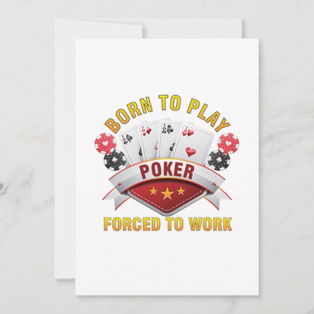 Born To Play Poker Casino Gambler Playing Cards Gi (Front)