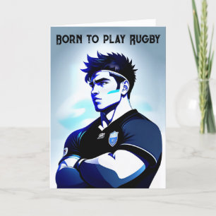 "Born To Play Rugby" - Rugby Greeting Card