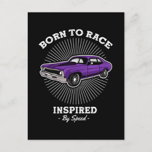 Born to Race Classic Muscle Car Retro Speed Design Postcard