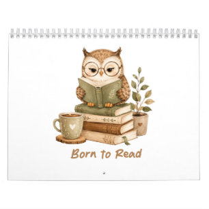 Born to Read Cute Owl Book Lover Calendar