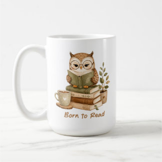Born to Read Cute Owl Book Lover Design Mug