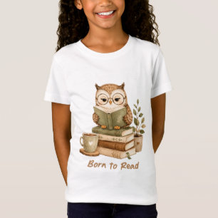 Born to Read Cute Owl Book Lover Design T-Shirt