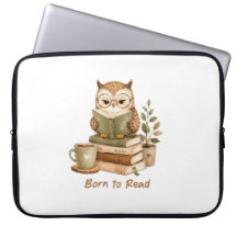 Born to Read Cute Owl Book Lover Electronics Bag