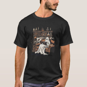 Born To Read Forced To Work Funny Book Lover Ghost T-Shirt