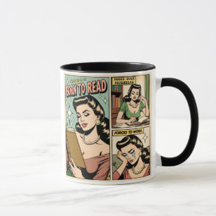 Born To Read Retro Funny Book Cup For Readers
