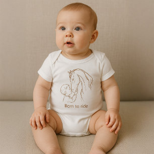 "Born to Ride" Baby Horse Bodysuit Equestrian
