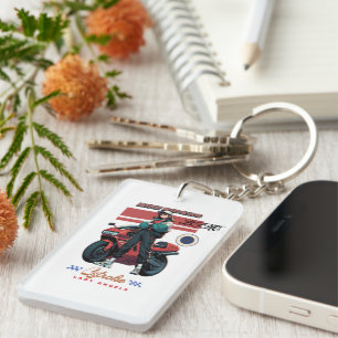 Born to ride biker keychain for motorcycle ride