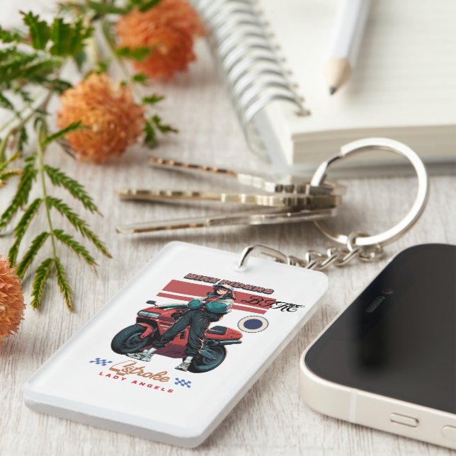 Born to ride | biker keychain for motorcycle ride (Front Right)