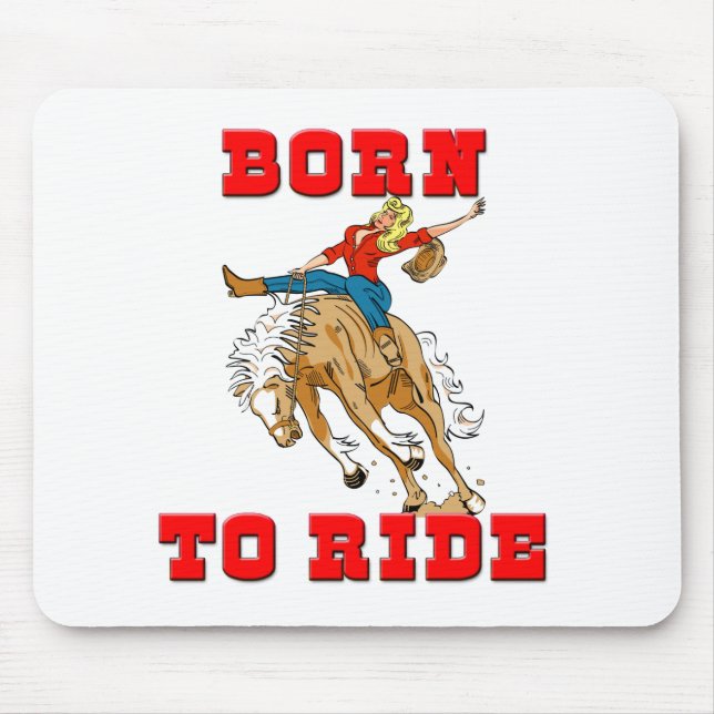 Born to Ride CowGirl Mouse Mat (Front)