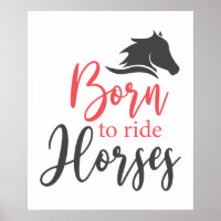 Born to ride horses animal lovers word art