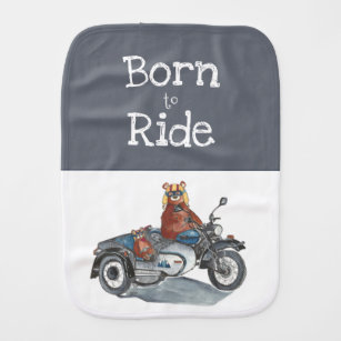 Born to Ride Motorcycle Bears Burp Cloth