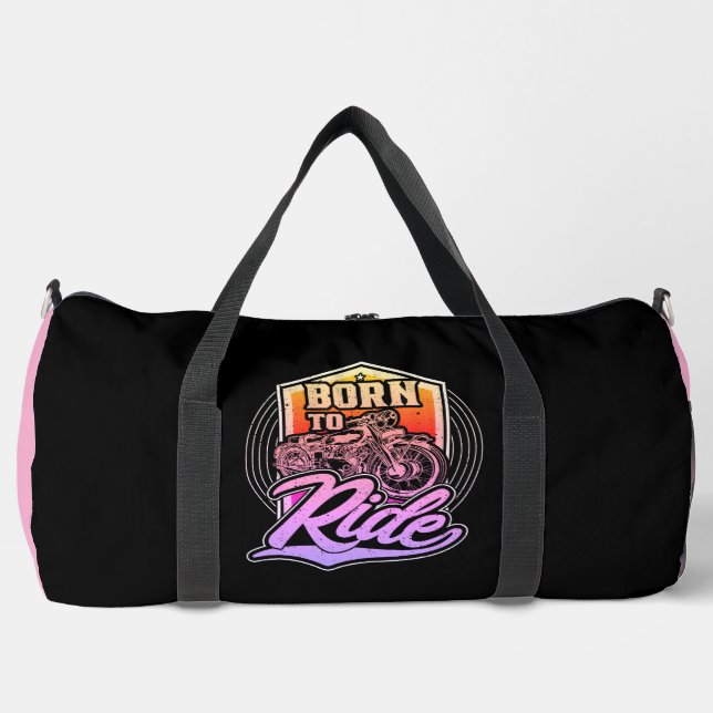 Born To Ride Motorcycle  Duffle Bag (Front)