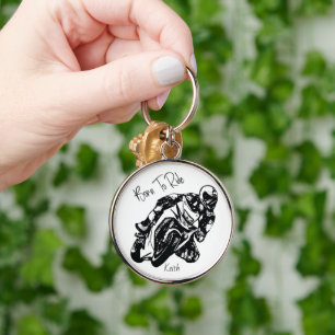 Born To Ride Personalised Name Key Ring