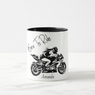 Born To Ride Personalised Name Mug