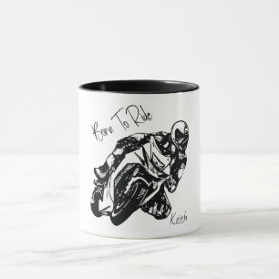 Born To Ride Personalised Name Mug
