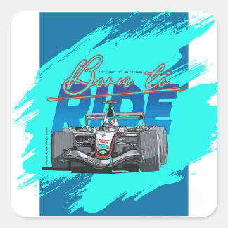Born to ride square sticker