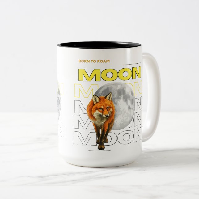 Born to Roam Fox Moon Mug (Front Right)