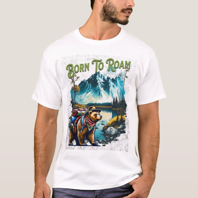 "Born to Roam" outdoor/hiking t-shirt  (Front)