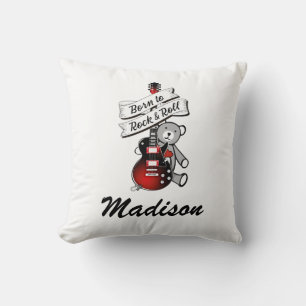 Born to Rock and Roll Custom Baby Guitar Nursery T Cushion