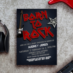 Born to Rock Baby Shower Invitation