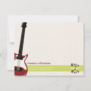 Born to Rock! Custom Flat Note Cards (red)