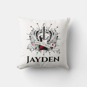 Born to Rock Custom Name Kids Guitar Rocker Cushion