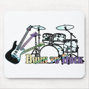 Born to Rock Drums and Guitar Mouse Mat
