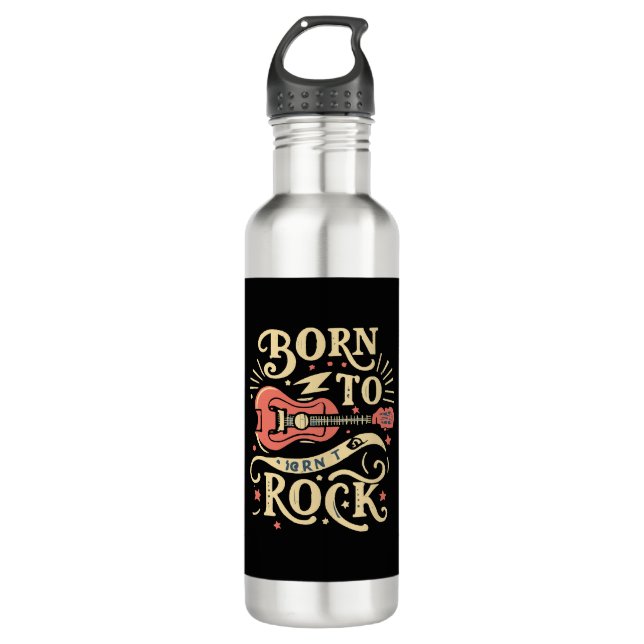 Born to Rock Electric Guitar 710 Ml Water Bottle (Front)