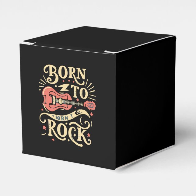 Born to Rock Electric Guitar Favour Box (Front Side)