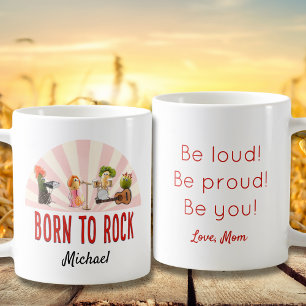 Born to Rock – Funny Personalised Veggie Kids Gift Coffee Mug
