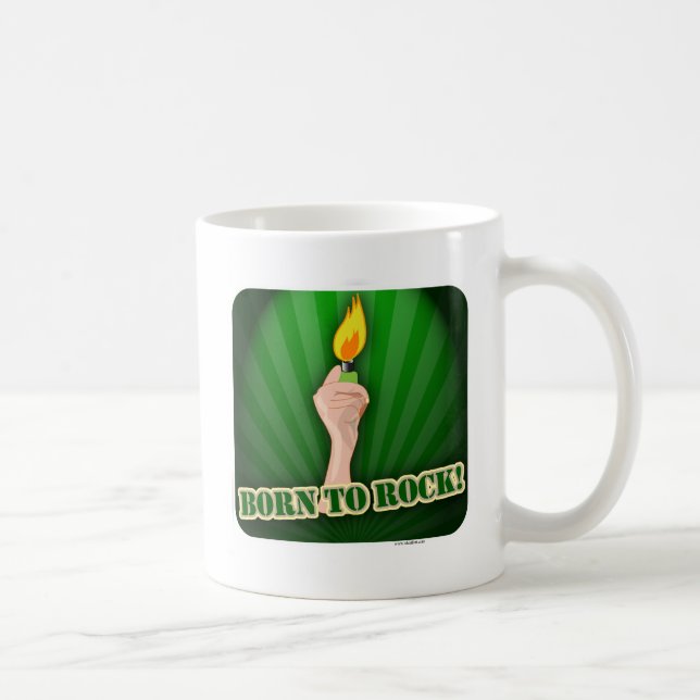 Born To Rock Lighter Concert Cartoon Design Coffee Mug (Right)