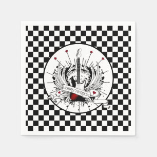 Born to Rock & Roll Guitar Rocker Metal Musician Napkin