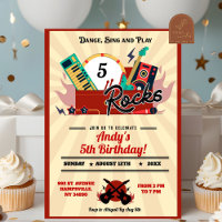 Born To Rocks Music Birthday Boy Invitation