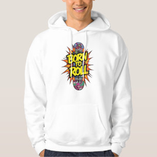 "Born to Roll" Skateboard Comic Explosion Hoodie