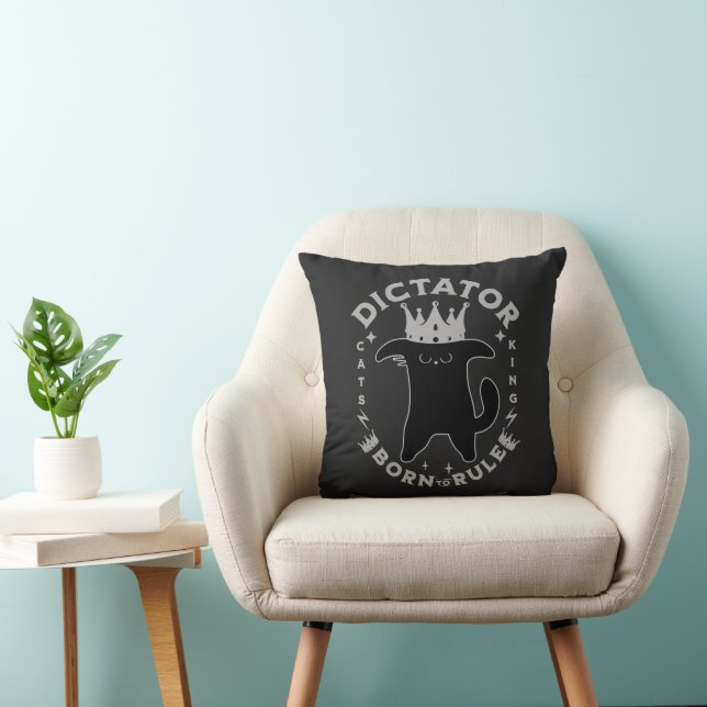 Born To Rule | Funny Cat Design Cushion (Chair)