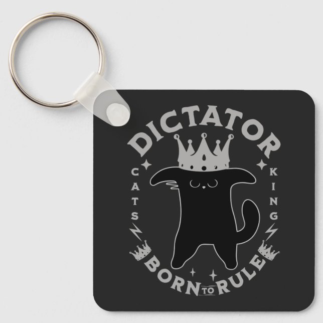 Born To Rule | Funny Cat Design Key Ring (Front)