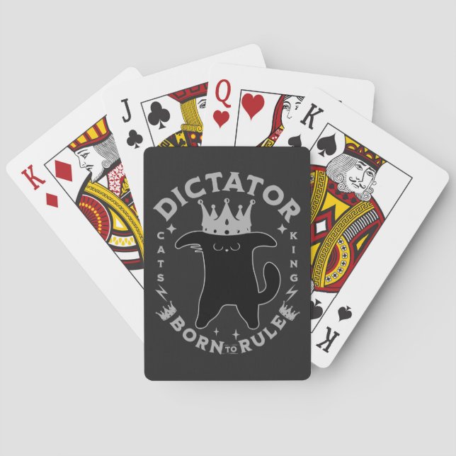 Born To Rule | Funny Cat Design Playing Cards (Back)